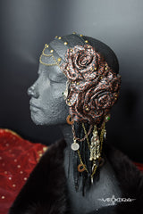 LEATHER ROSE HEADPIECE