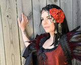 LEATHER ROSE HEADPIECE