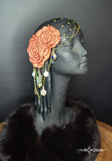 LEATHER ROSE HEADPIECE