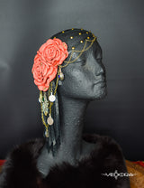 LEATHER ROSE HEADPIECE