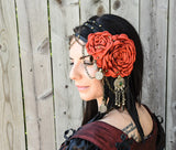LEATHER ROSE HEADPIECE