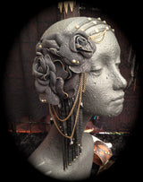LEATHER ROSE HEADPIECE
