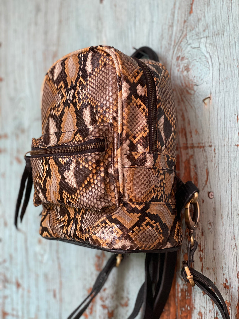 Snakeskin backpack purse Clearance