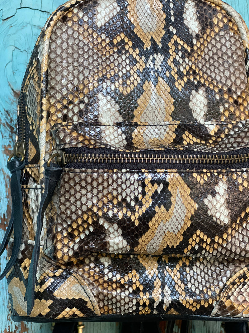 Aldo top snakeskin backpack