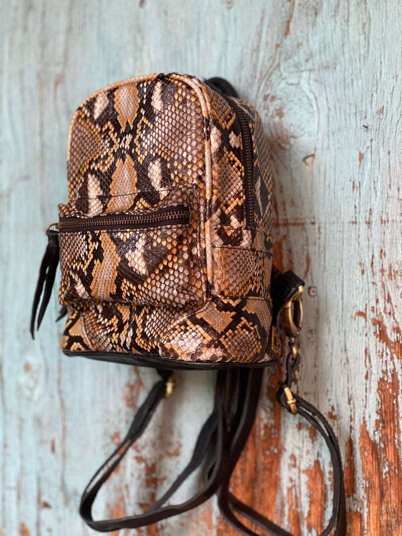 Snake print shop mini backpack