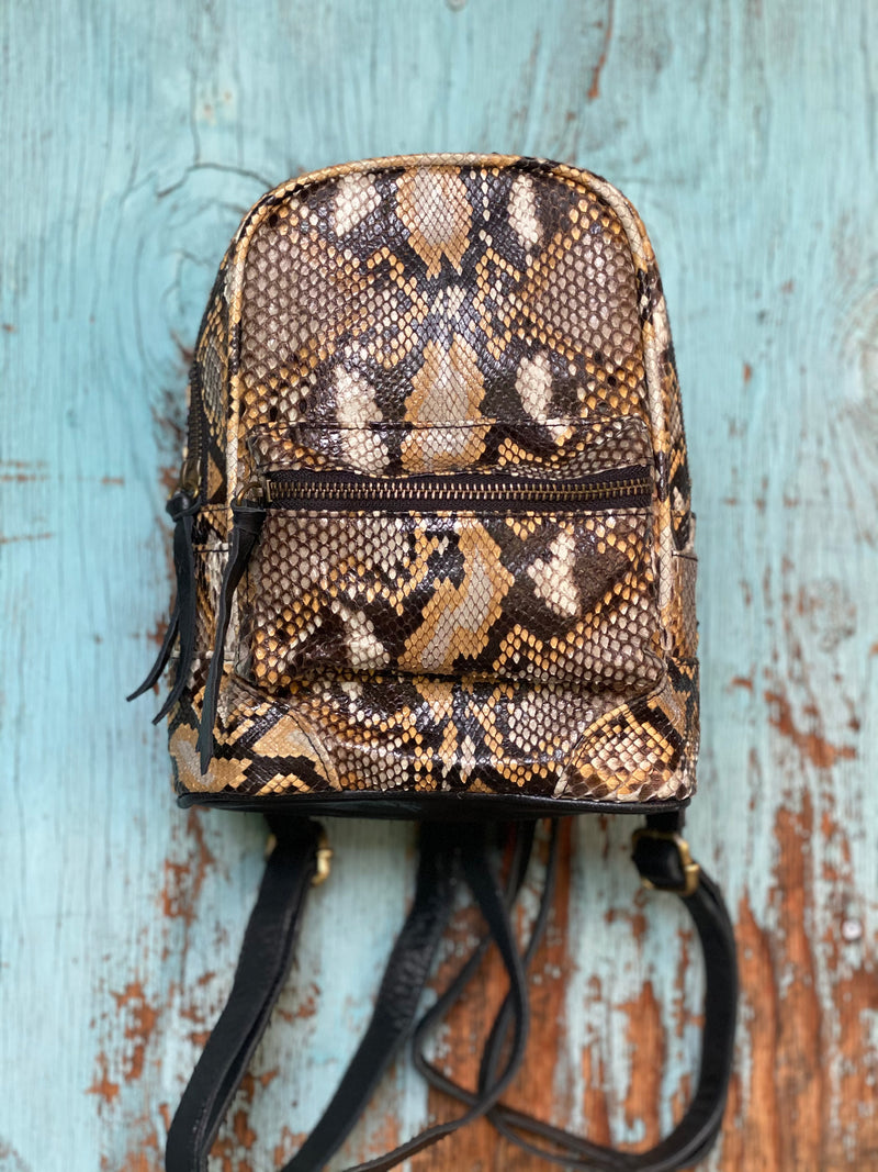 Snake print shop mini backpack