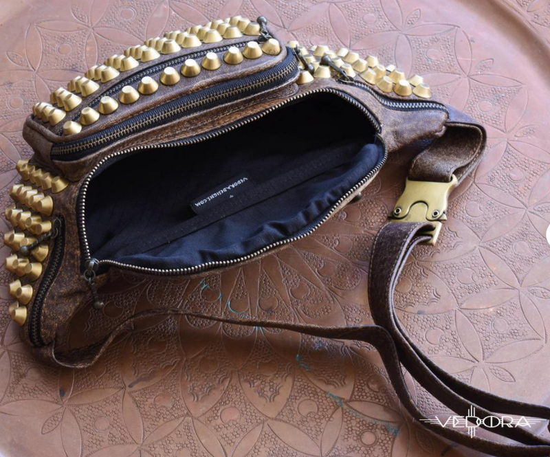 Leather studded fanny pack online